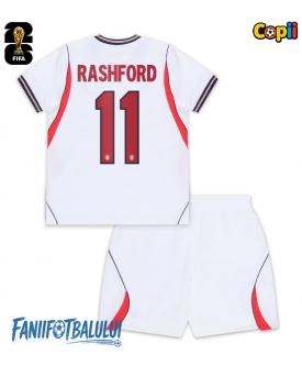 Anglia Marcus Rashford #11 Echipament de Fotbal Replică Mondial 2026 Copii Acasa (+ Șorturi)